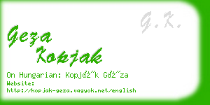 geza kopjak business card